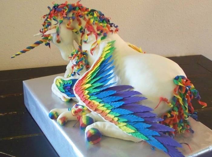 Einhorn kuchen deko